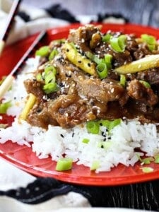 Mongolian Beef recipe made in a slow cooker