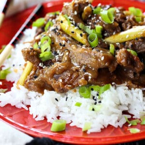 Mongolian Beef recipe made in a slow cooker