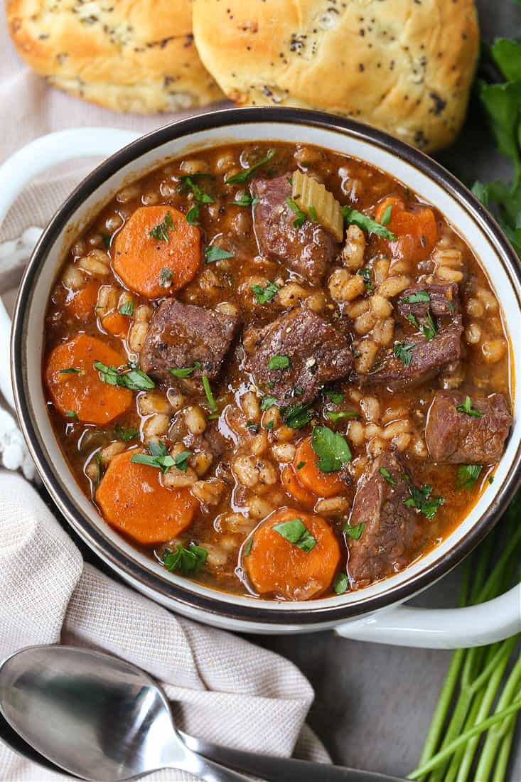 Beef Soup recipe with vegetables and barley