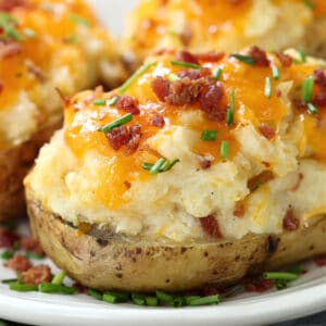 twice baked potatoes with bacon and cheese