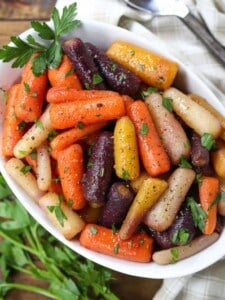 Honey Glazed Carrots in a serving dish