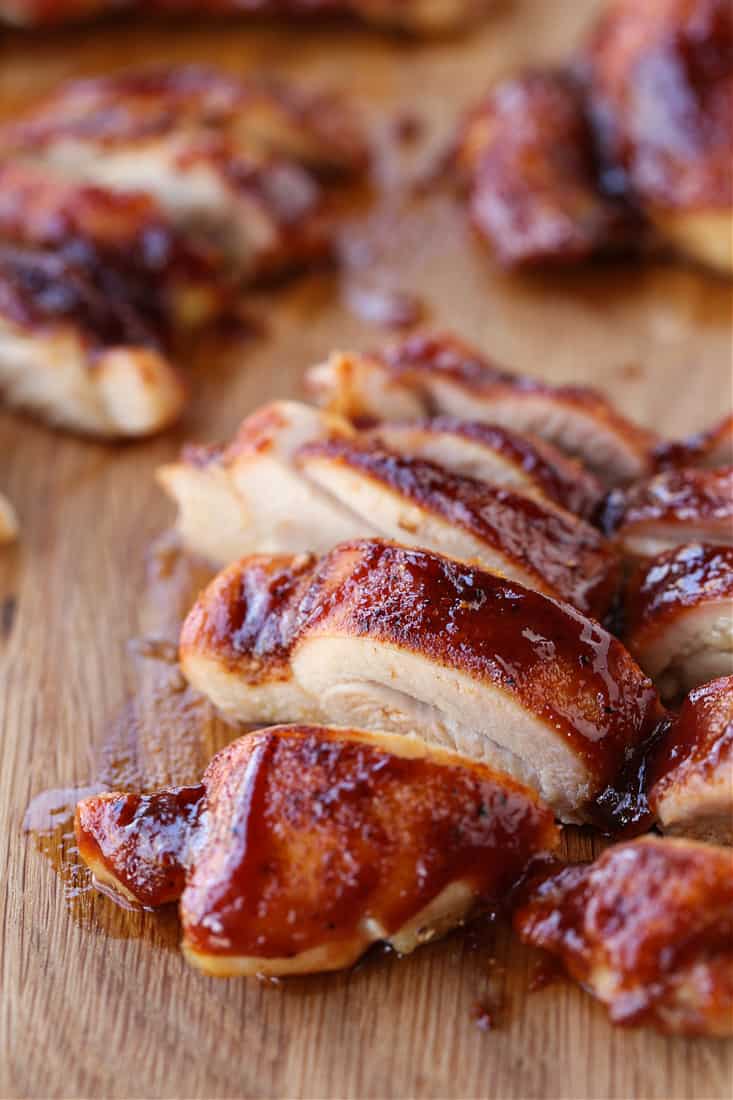 boneless chicken thighs with barbecue sauce