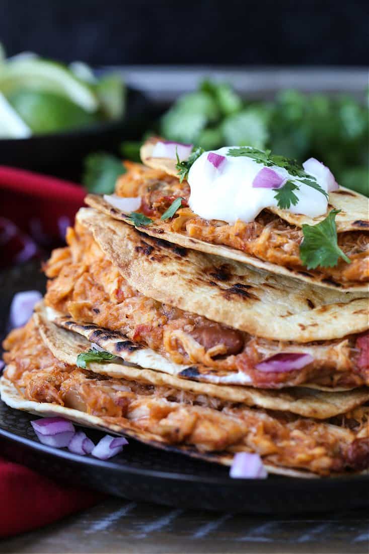 Air Fryer Tacos with a chicken, cheese and bean filling