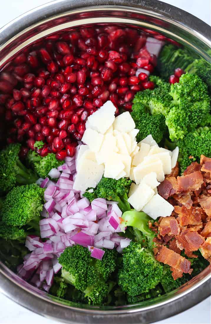 Ingredients for broccoli salad recipe