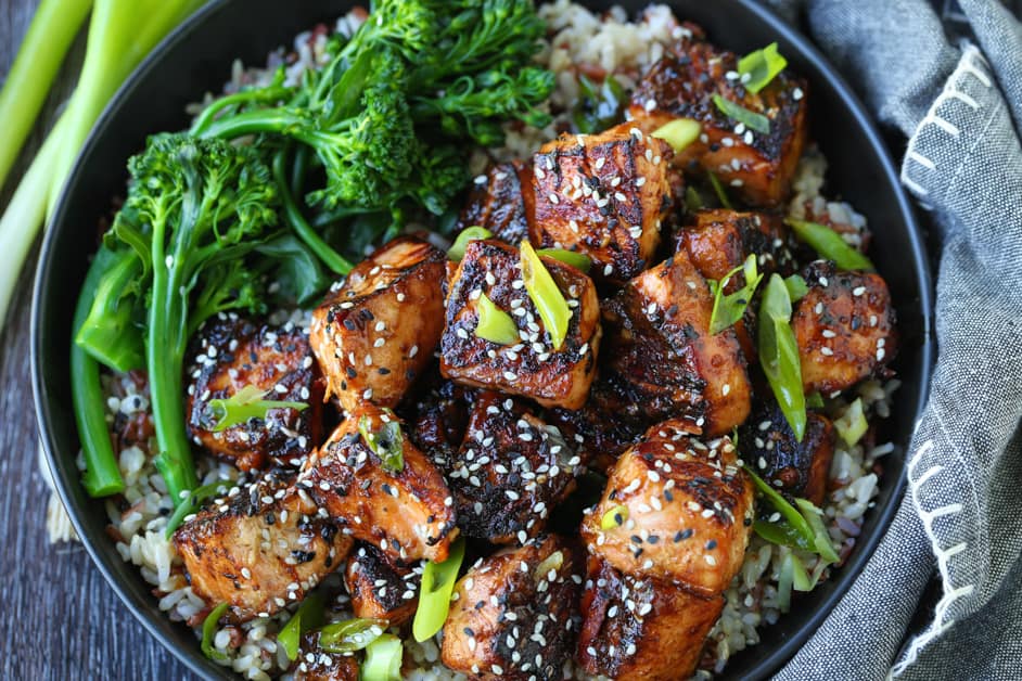 Crispy Teriyaki Salmon Bites Mantitlement