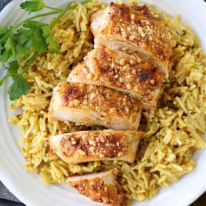 Chicken breasts baked with parmesan cheese