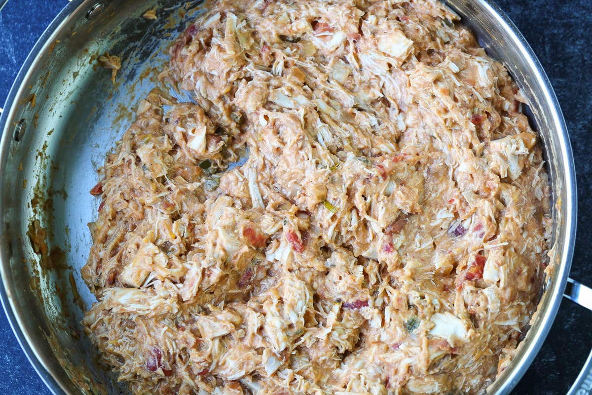 chicken filling for tacos in skillet