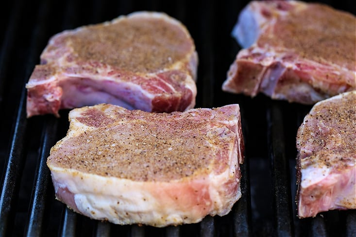 thick cut pork chops on the grill