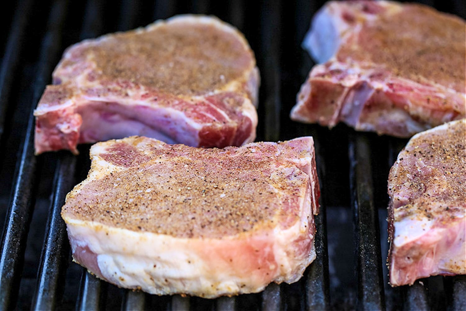 pork chops on the grill