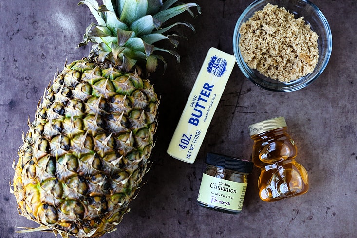 ingredients for making grilled pineapple