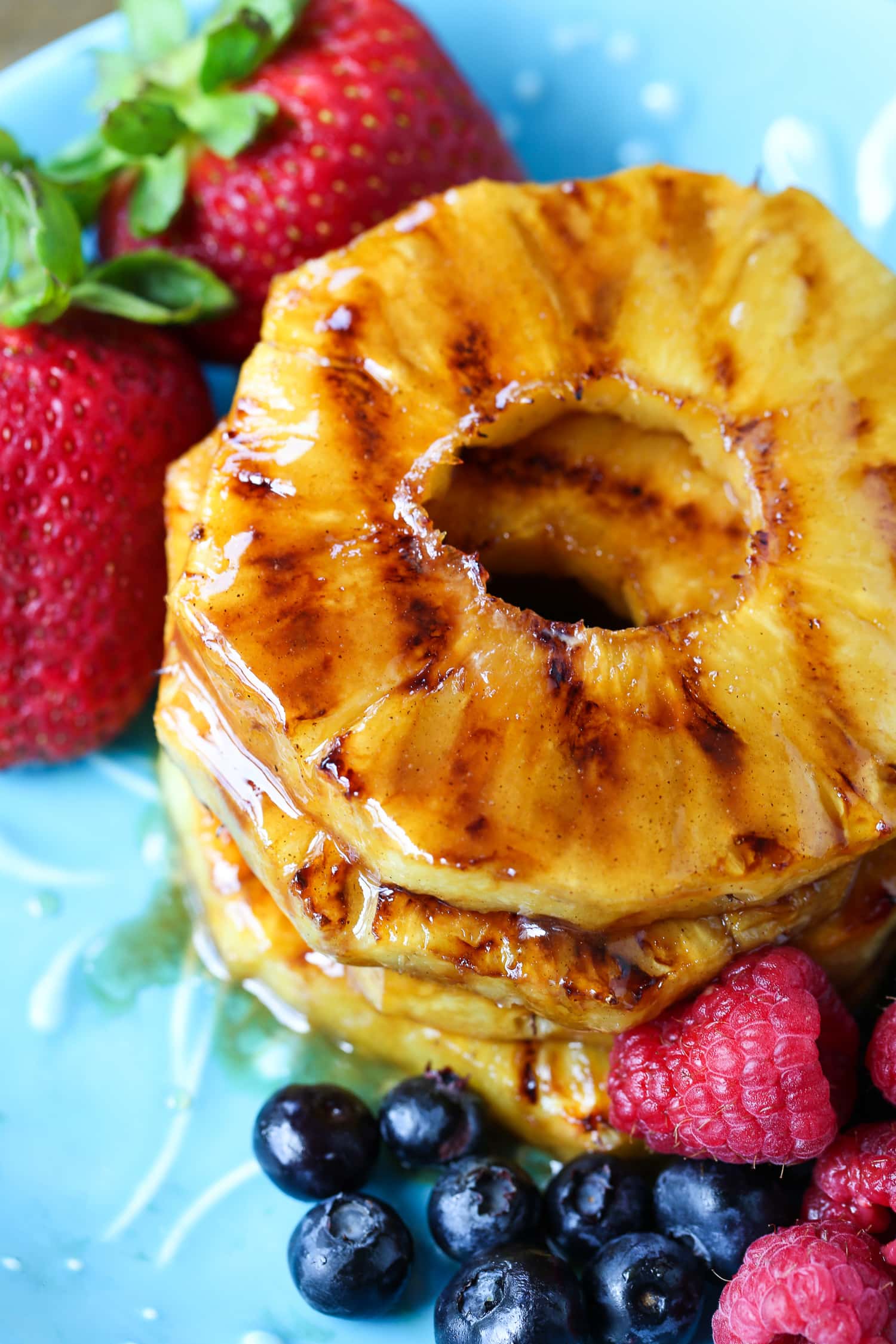 grilled pineapple with berries