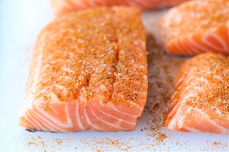 thickness of salmon filet