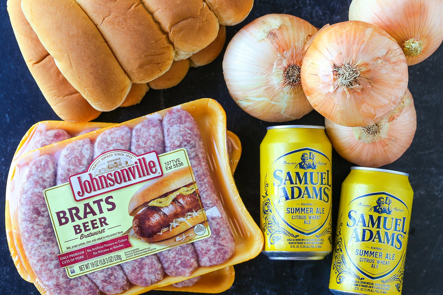 ingredients for making beer brats