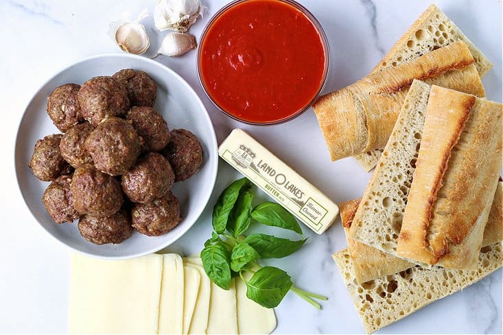 ingredients for making meatball sub recipe