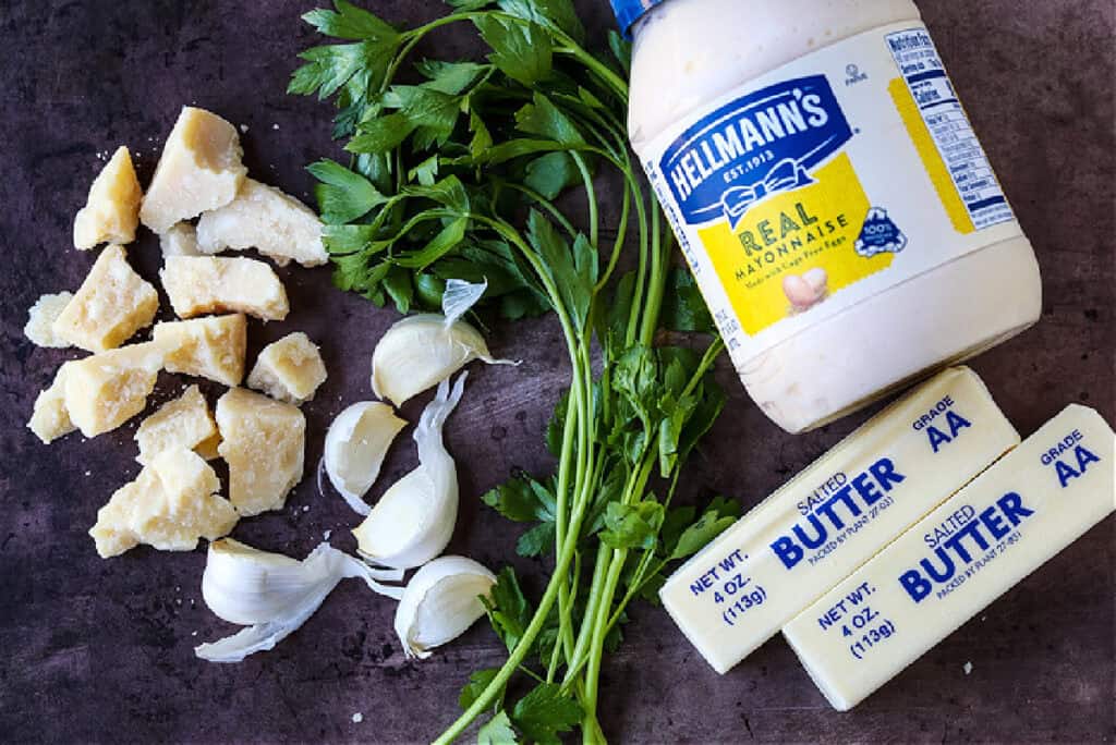 ingredients for making garlic parmesan sauce