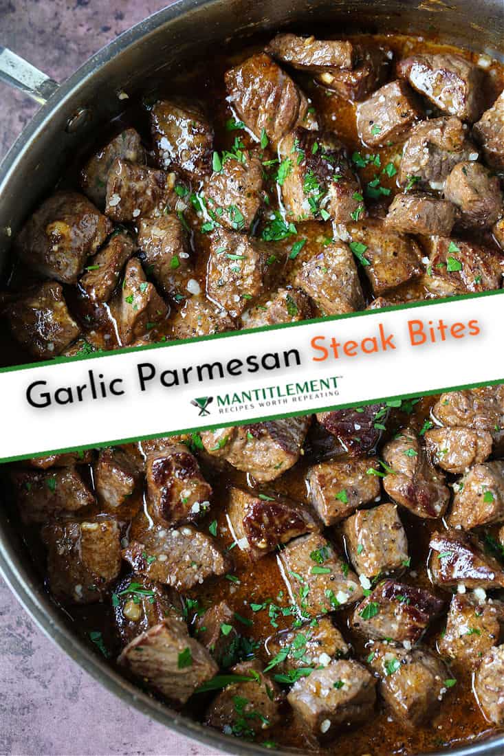 garlic parmesan steak bites recipe for pinterest