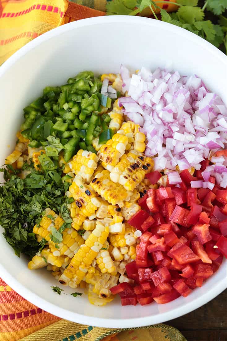 ingredients to make a corn salad