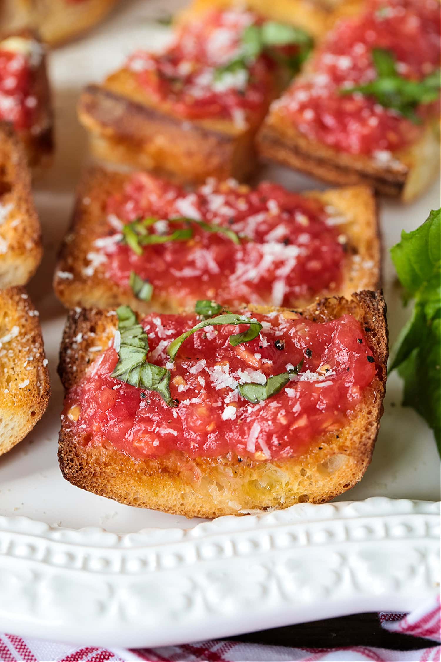 pan con tomate with basil and parmesan cheese