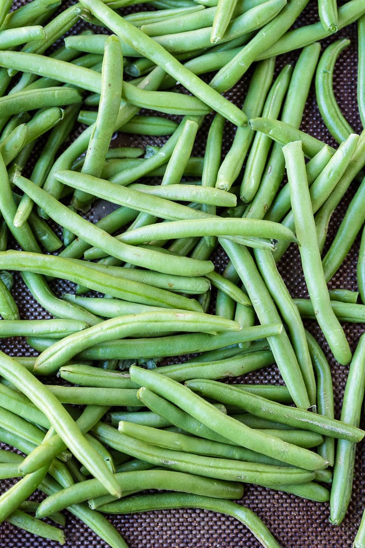 green beans on a board