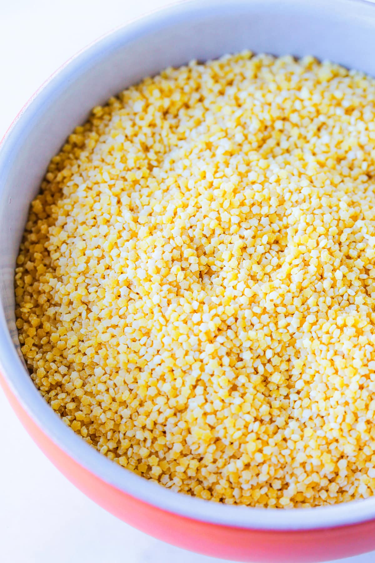 uncooked pastina in a bowl