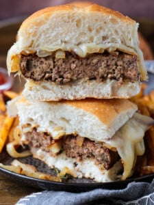 meatloaf sandwich stacked on plate