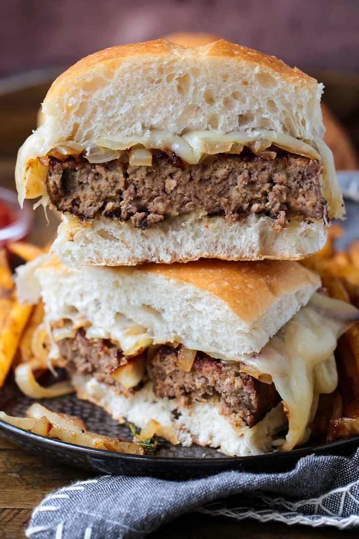 meatloaf sandwich stacked on plate