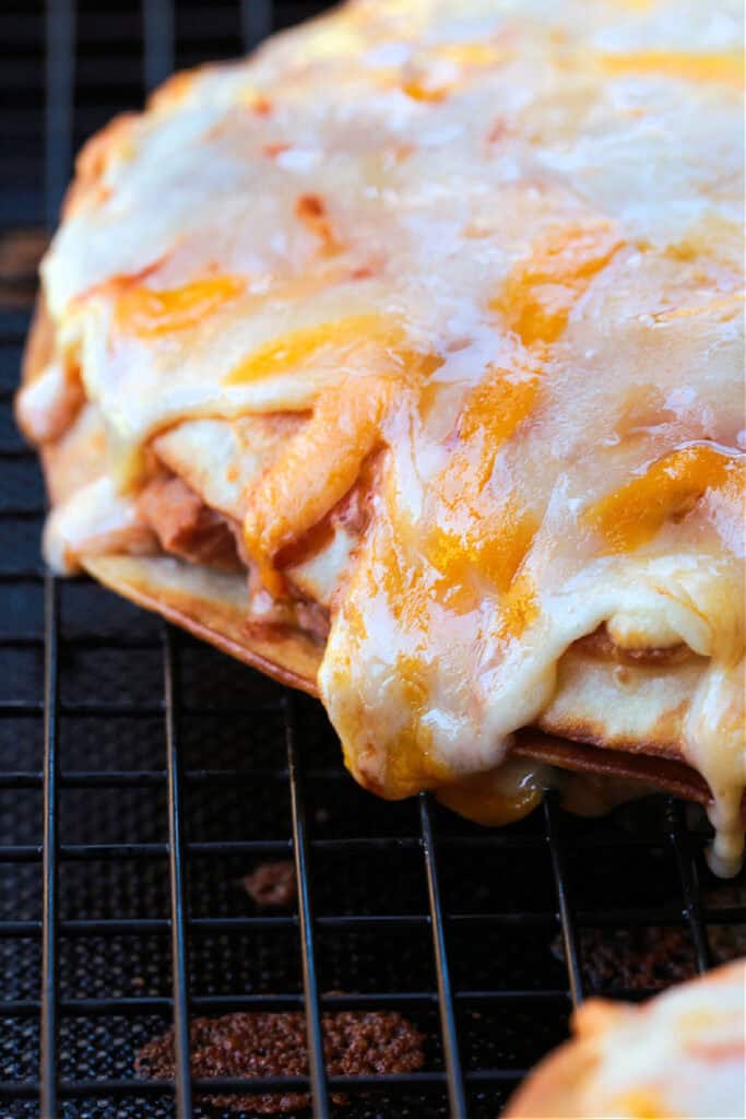 melted cheese on mexican pizza