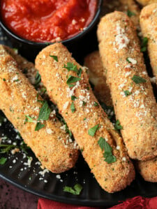 mozzarella sticks made in an air fryer