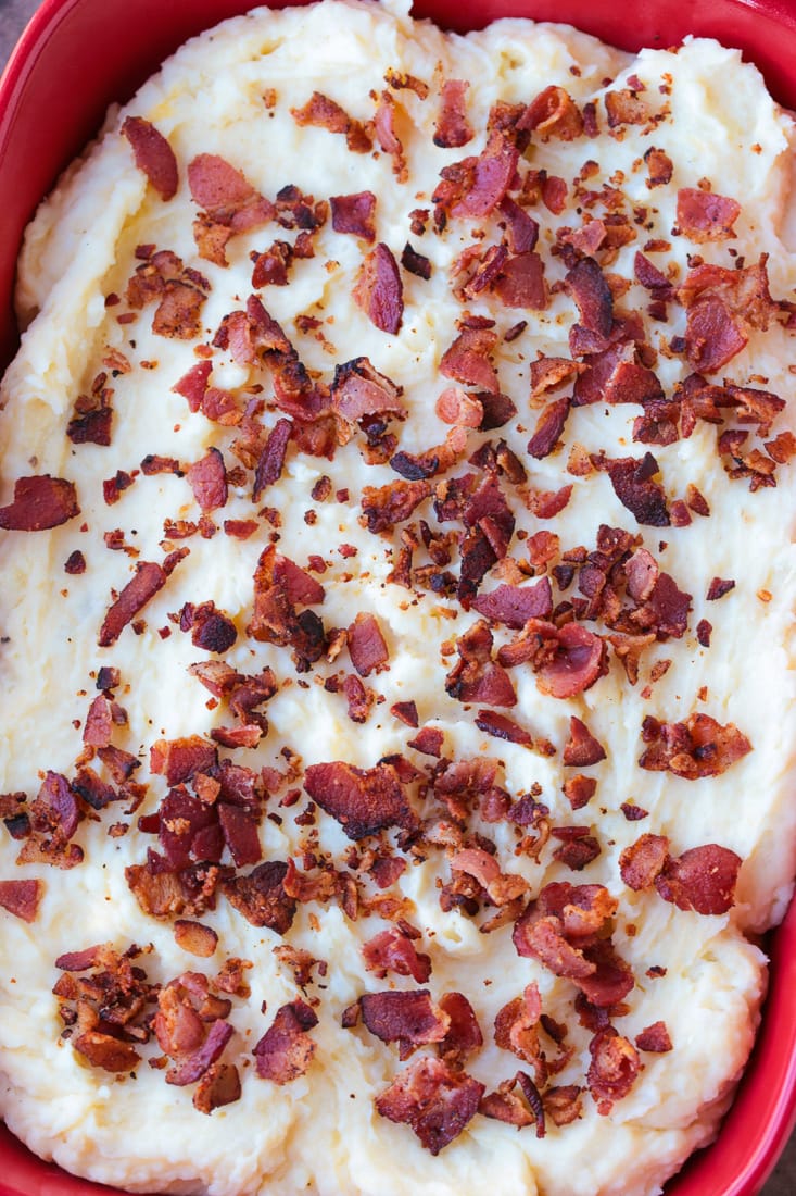 bacon on top of potato casserole