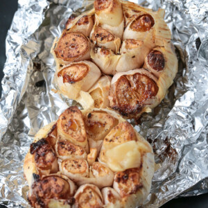 air fryer roasted garlic in foil