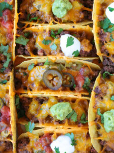 baked tacos with toppings