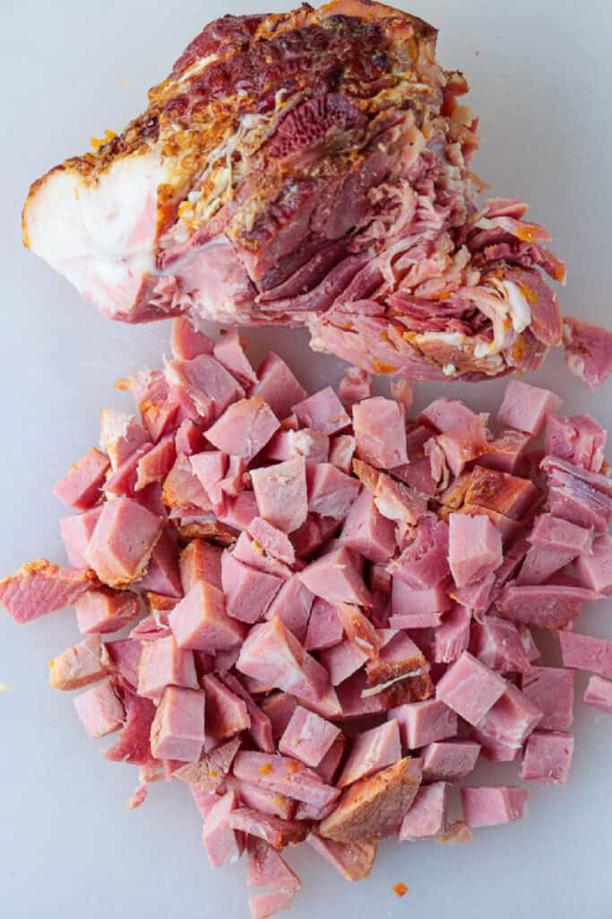 ham bone with pieces of ham cut off