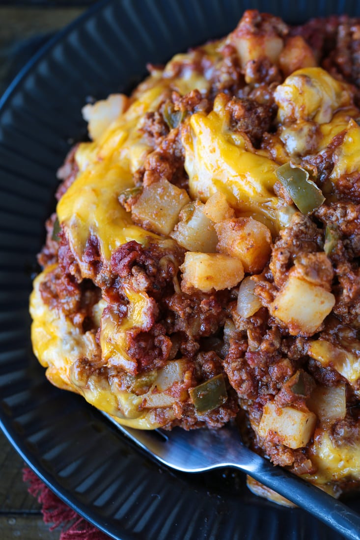 sloppy joe casserole on plate