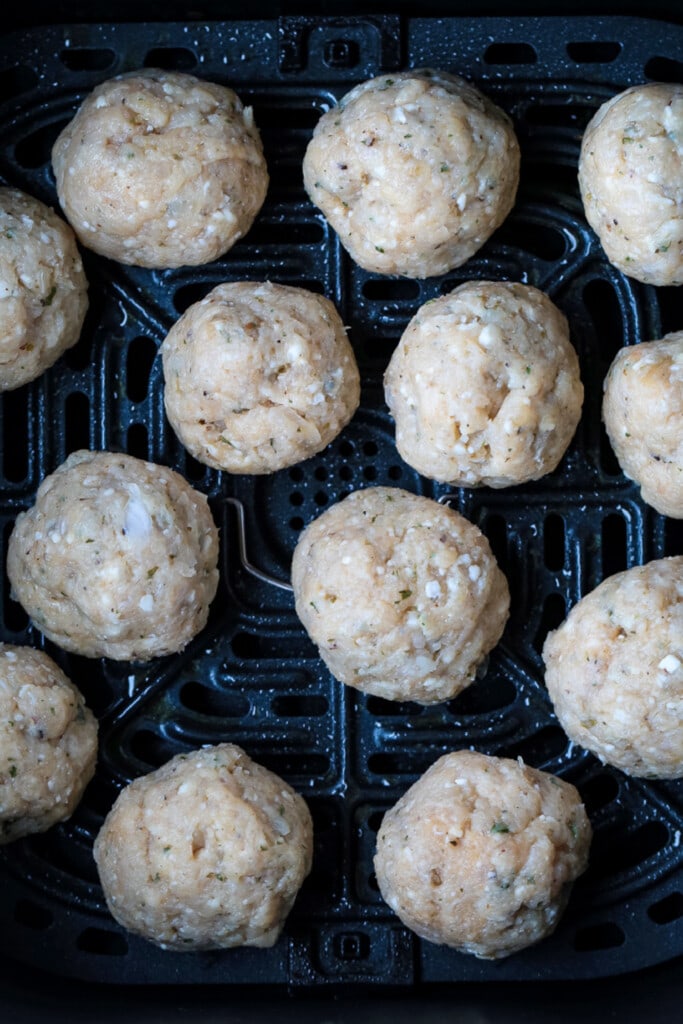 raw turkey meatballs in air fryer