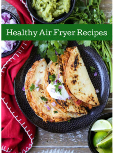 image of tacos with healthy air fryer recipes banner