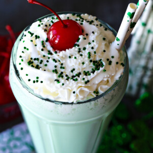 shamrock shake recipe with whipped cream and cherry