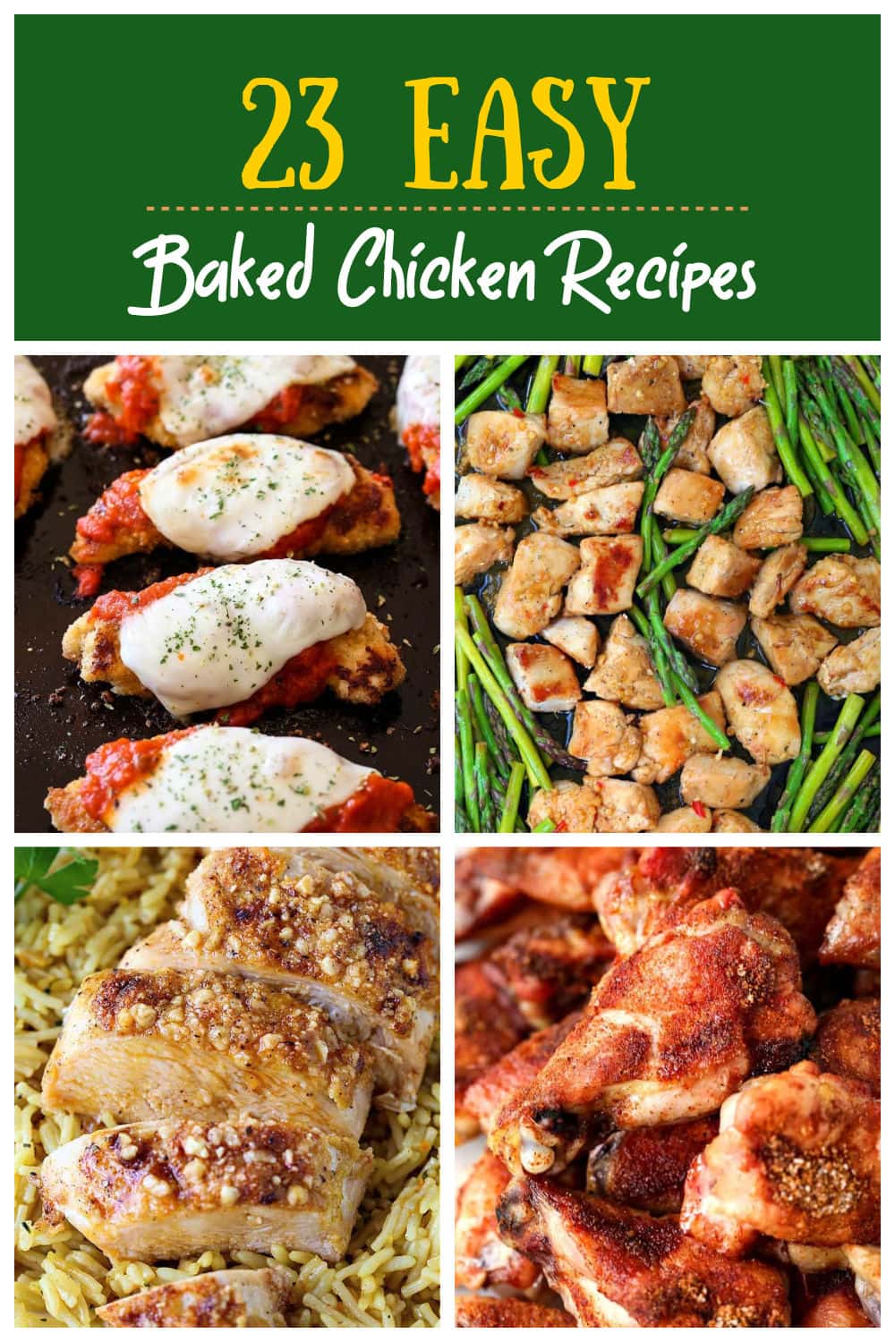 23 easy baked chicken recipes collage