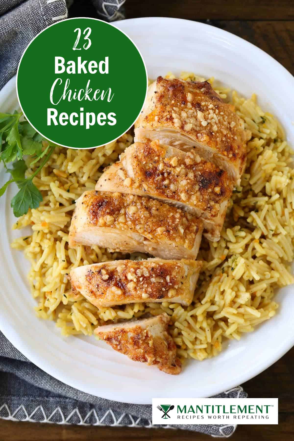 image with baked chicken recipes graphic