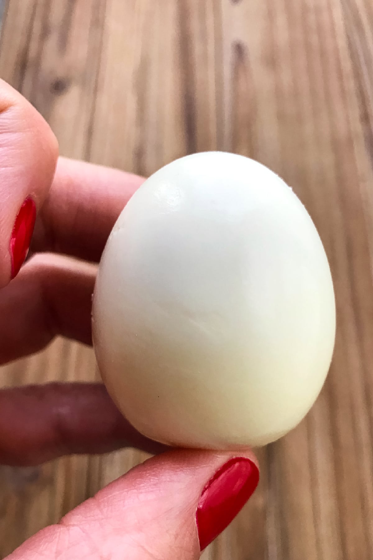 peeled, hard boiled egg