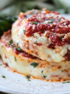 sliced Italian meatloaf on a plate