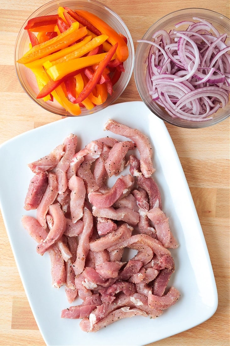 Our Pork Stir Fry Recipe is perfect for weeknight meals. Crispy, tender pork with crunchy vegetables and our famous stir fry sauce. ingredients to make pork stir fry