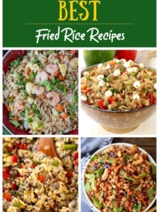 collage of fried rice recipes