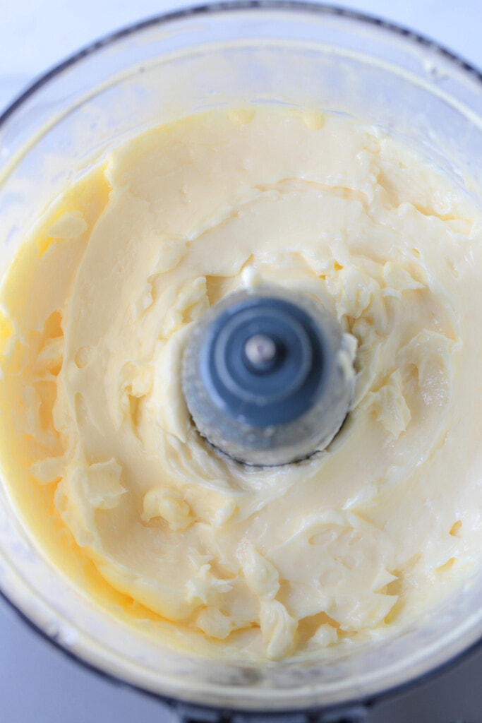 homemade mayonnaise in a food processor