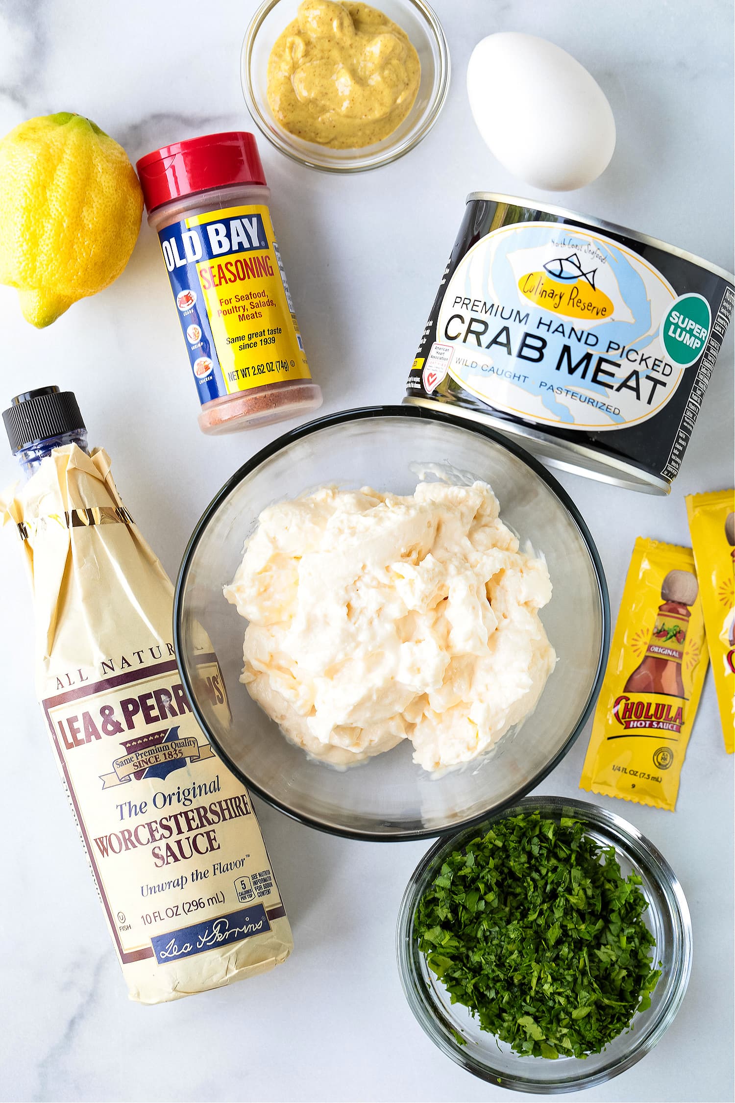 ingredients for making crab imperial