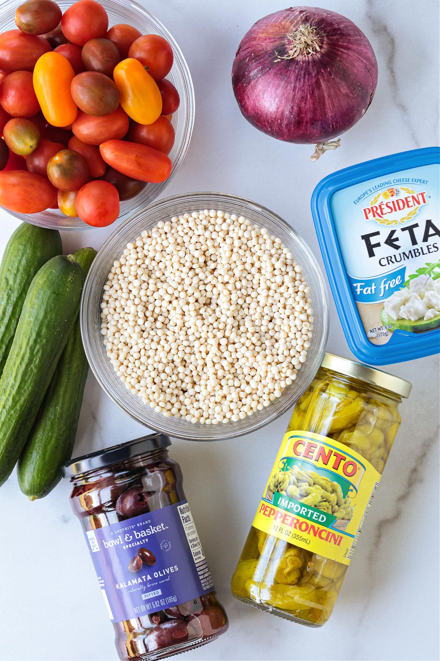 ingredients for making greek couscous salad