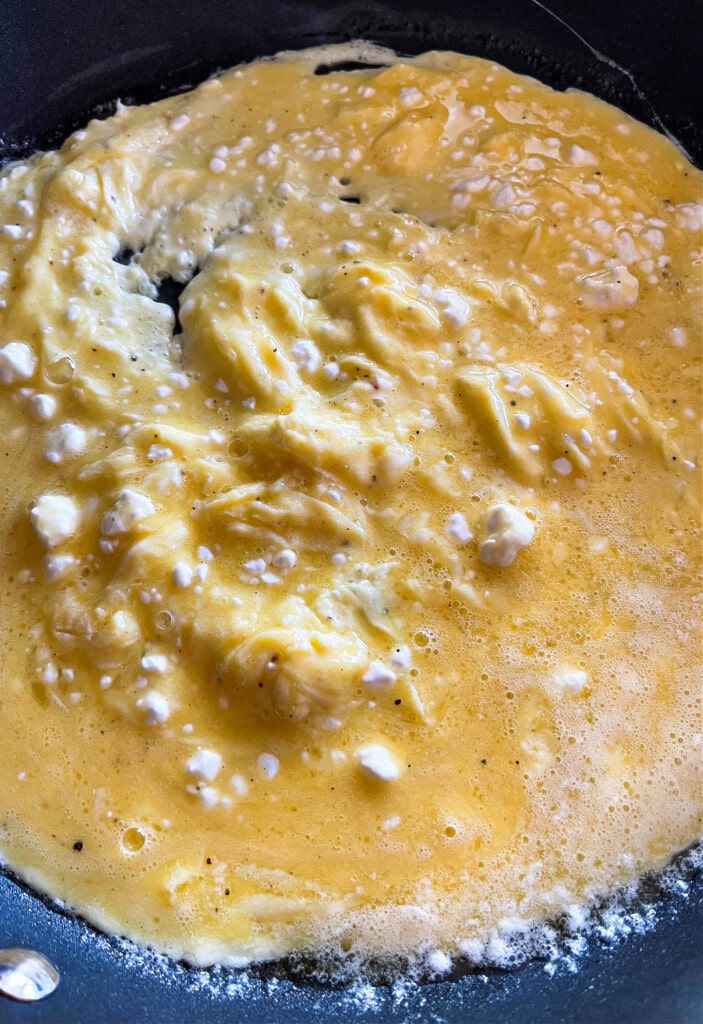 scrambled eggs in skillet