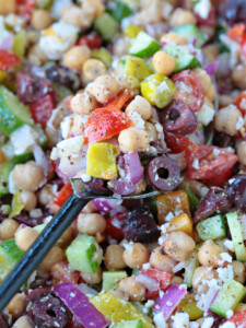 chickpea salad with Greek flavors