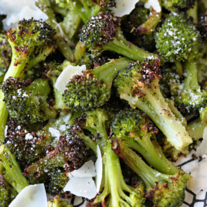 crispy broccoli florets with parmesan cheese