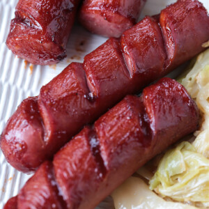air fryer kielbasa with cabbage