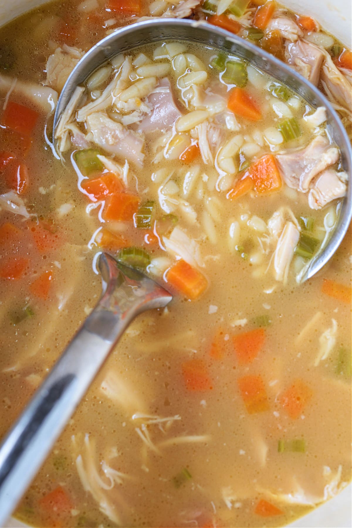 chicken soup made with rotisserie chicken stock